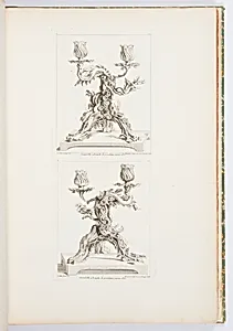 Girandolle Ã  branche de porcelaine garnie d'or (Girandolle with Porcelain Branches Covered in Gold), plate 70, from Oeuvres de Juste-AurÃ¨le Meissonnier (Works by Juste-AurÃ¨le Meissonnier)