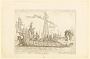 Hercole barca del Sig. Nicolo Cimenes, from Vessels of the Argonauts for the wedding celebration of Cosimo de' Medici in 1608, plate 19