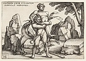 Hercules and Antaeus by Hans Sebald Beham, German, 1500–1550