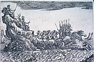 Hiclo e Naucleo argon. condotti nel carro di Nettuno, from from Vessels of the Argonauts for the wedding celebration of Cosimo de' Medici in 1608, plate 10
