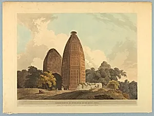 Hindoo Temples at Bindrabund on the River Jumna, from "Oriental Scenery: Twenty Four Views in Hindoostan"