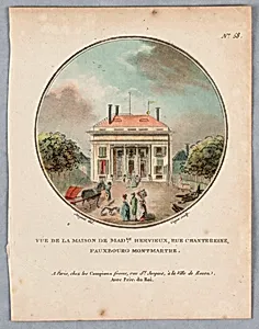 House of Mademoiselle Hervieux, Plate 58 from "Vues Pittoresques des Princepaux Ãdifices de Paris"