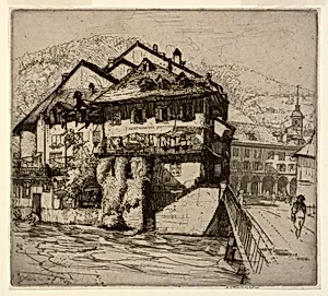 Houses on the Aare, Switzerland