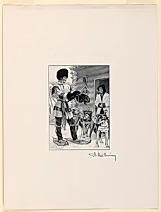 "I Go For Pull Out Now, Boy," Illustration for Mooswa & Others of the Boundaries (William Briggs, 1900, p. 195) by Arthur Henry Howard Heming, American, b. Canada, 1870–1940