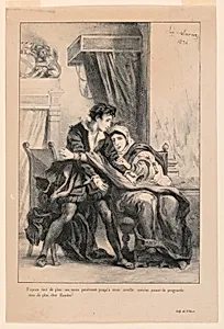 Illustration for Hamlet: Hamlet and the Queen (III,4)