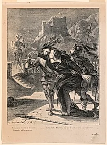 Illustration for Hamlet: Hamlet Tries to Follow the Ghost of his Father (I,4)