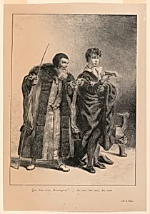 Illustraton for Hamlet. Polonius and Hamlet (II,2)