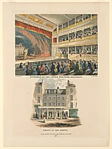 Interior and Exterior of the Little Theater, Haymarket, London