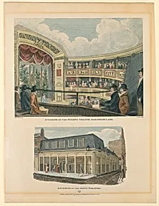 Interior and Exterior of the Olympic Theater, Near Drury Lane, London