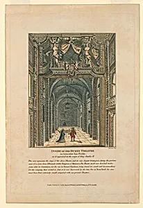 Interior of the Duke's Theater in Dorset Gardens, London, a Scene from Elkannah Settle's "The Empress of Morocco"