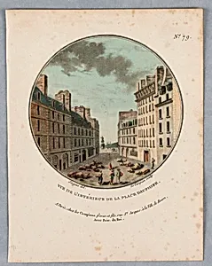 Interior of the Place Dauphin, Plate 79 from "Vues Pittoresques des Principaux Ãdifices de Paris"