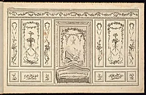 Interior Wall Elevation with a Sofa by Pierre Ranson, French, 1736–1786