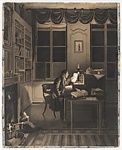 Interior with a Man Reading at His Desk