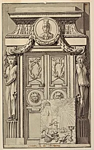 Irlande et sa Religion, (Ireland and its Religion), portal design for plate 44 in the "Nouvelle iconologie historique"
