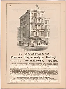 J. Gurney's Premium Daguerreotype Gallery, 349 Broadway, New York