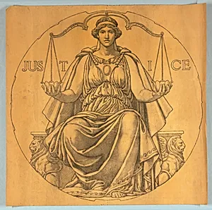 Justice, Cartoon for Mosaic in Wisconsin State Capitol Rotunda
