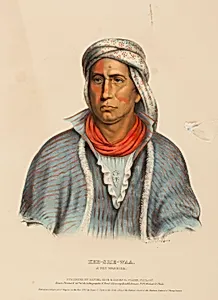 KEE-SHE-WAA. A FOX WARRIOR., from History of the Indian Tribes of North America