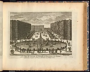 La Veue des Cascades de Versailles et d’une partie du Château by Adam Perelle, French, 1638 – 1695