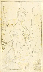 Lady in Evening Dress with figure of Venus de Milo