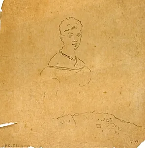 Lady in Evening Dress with Figure of Venus de Milo