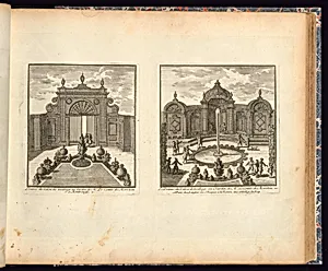 lâEntrÃ©e du Salon de treillage au Jardin de Mr. Le Comte de Morstein a Montrouge (Left Plate)