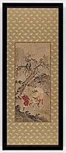 Landscape: a dappled horse and a horseman