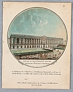 Le Louvre Colonnade, Facing Saint Germain, Plate 39 of Vues Pittoresques de Principaux Ã©difices de Paris