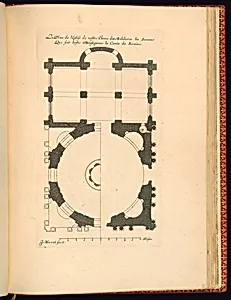 Le Plan de lâEglise de nostre Dame des Andilieres les Saumur Que fait bastir Monseigneur le Comte de Servien
