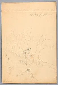 Leaf from a sketchbook: T. Addison Richards and Robert O'Brien at High Bridge.