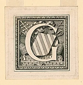 Letter G, from Baluze's "Histoire gÃ©nÃ©rale de la Maison d'Auvergne"