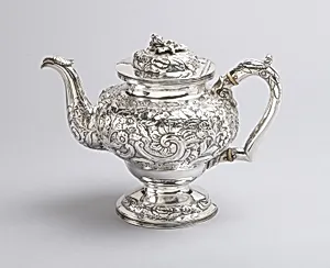 Lid and Two-Part Spout of Hot Water Kettle
