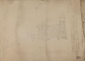 Lighthouse and House by Unidentified