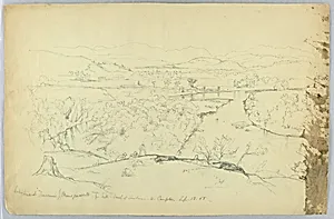 Looking towards Franconia & Pemigewasset River from Hill South of Sanborn - W. Campton by Daniel Huntington, American, 1816–1906