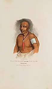 MA-CHE-KA-KAT or the Bad Hawk; A Monomonie Chief, from The Aboriginal Portfolio
