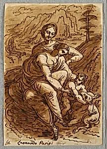 Madonna and Child with St. Anna and Lamb, after Leonardo by Felice Giani, Italian, 1758–1823
