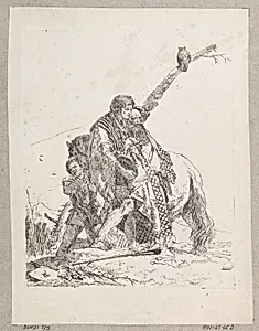 Magus and Youth, with a Horse and Groom, plate 19 from the Scherzi di Fantasia