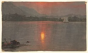 Maine Lake, Sunset by Frederic Edwin Church, American, 1826–1900