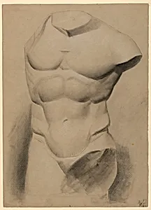 Male Torso From a Plaster Cast by Daniel Huntington, American, 1816–1906