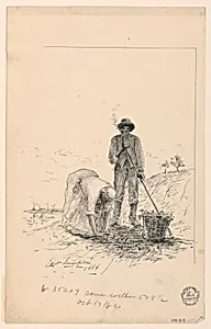 Man and Woman Working by a River