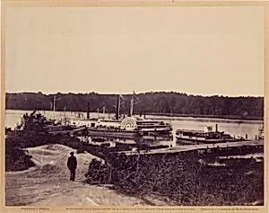 Medical Supply Boat, Appomattox Landing, Virginia, from Gardner's Sketchbook of the Civil War