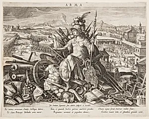 Minerva, or "Arma" (Allegory of the Art of War), pl. 2 in the Schema, seu Speculum Principum (Skills of a Prince) series