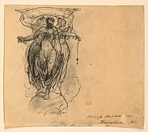 Motif for Bank Note Design by Walter Shirlaw, American, b. Scotland, 1838–1909