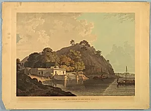 Near the Fort of Currah, on the River Ganges, from "Oriental Scenery: Twenty Four Views in Hindoostan" by Thomas Daniell, British, 1749 - 1840