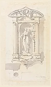 Niche with a Statue of a Female Saint