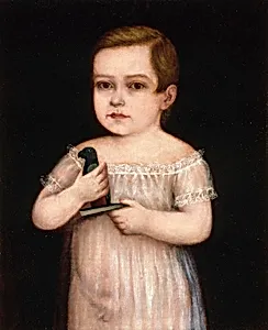 Nino con Cotorra de Juguete