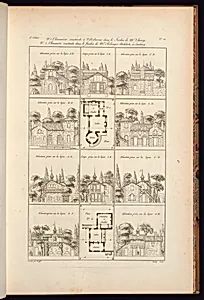 No.1 Chaumiere construite à Villed’avrai dans le Jardin de Mr. Thierry. No.2 Chaumiere construite dans le Jardin de Mr. Belanger Architecte, à Santeny by Jean-Charles Krafft, French, 1764 - 1833