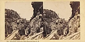 North Conway and White Mountain Scenery: Pulpit Rock--looking up--White Mountain Notch, New Hampshire