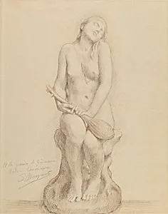 Nude Figure with Mandolin