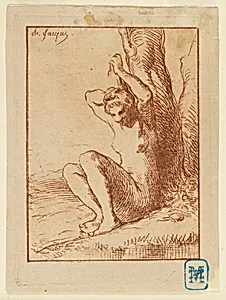 Nude Woman Seated by a Stream