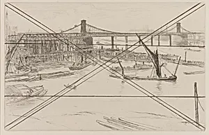 Old Hungerford Bridge by James McNeill Whistler (1834-1903)